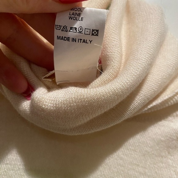 Aviu Women's Cashmere Silk Blend Turtleneck Beige 40 - Picture 4 of 6